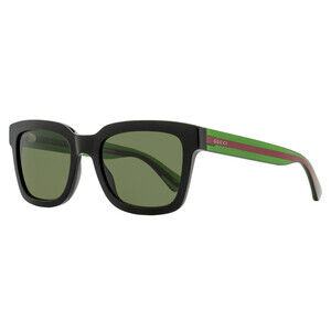 Gucci Rectangular Web Sunglasses GG0001SN 002 Black/Green 52mm